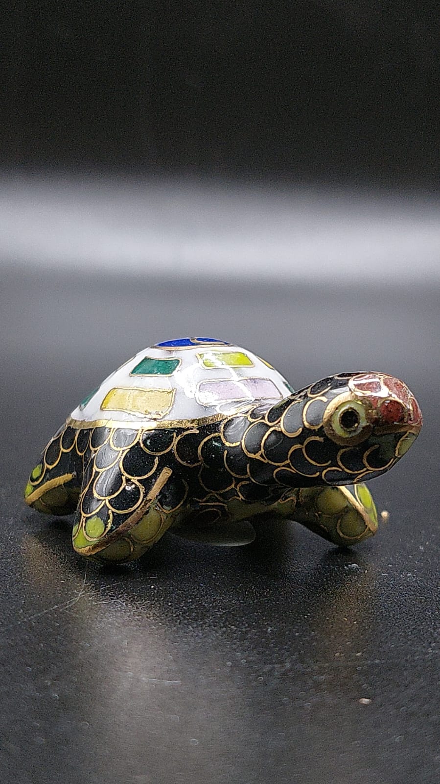 Schildkröte  dose Deko Messing emailliert Cloisonne China 5x2x3cm A-3-2