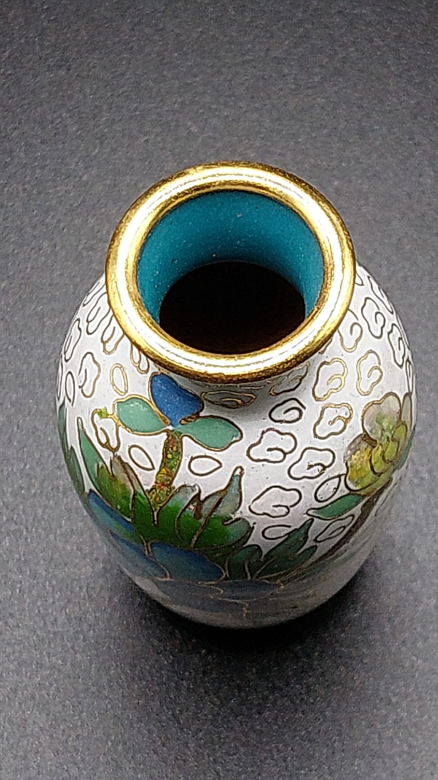 China, Cloisonne, sehr schöne vase, Blumen 6x3x3cm A-3-4