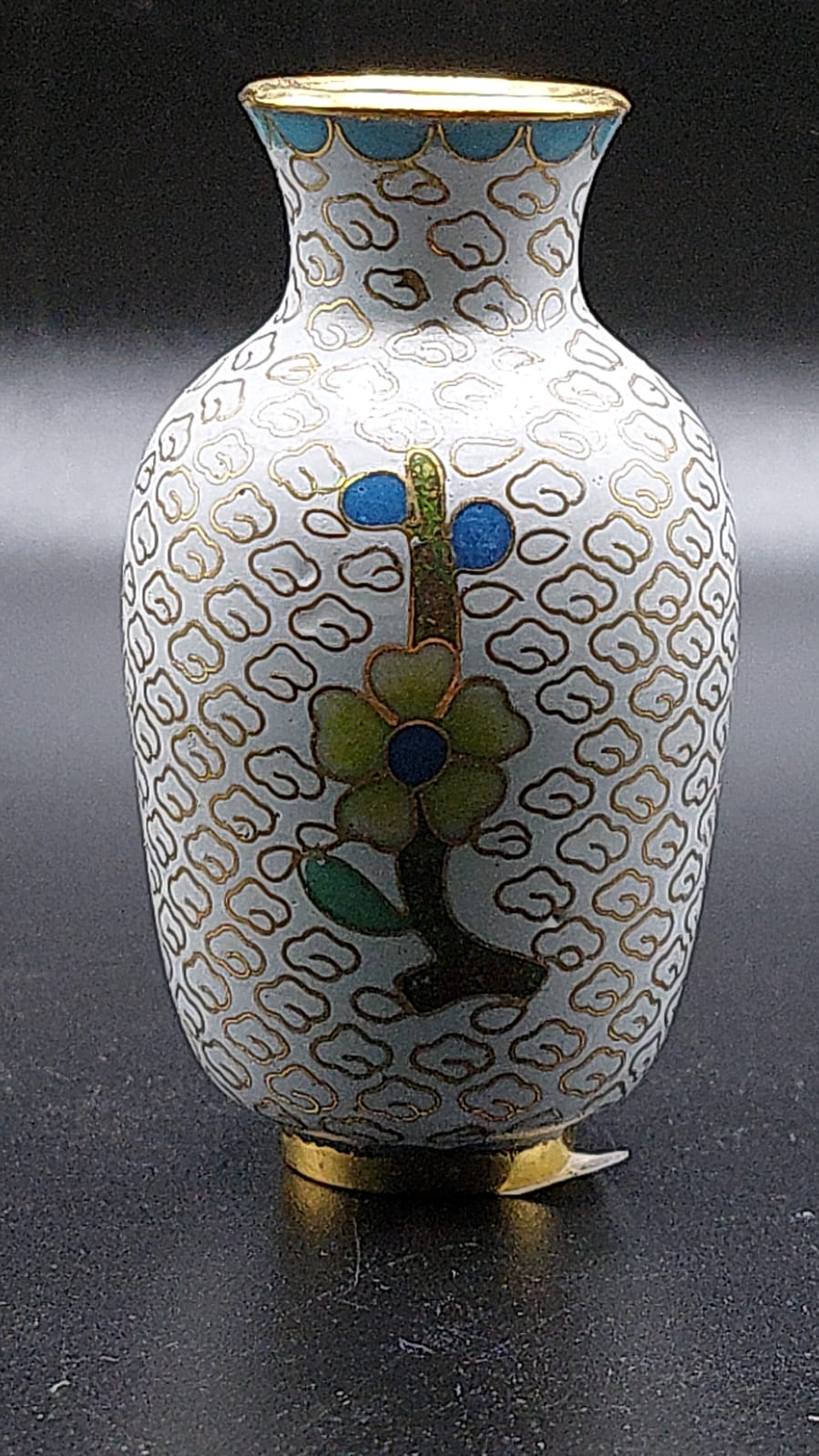 China, Cloisonne, sehr schöne vase, Blumen 6x3x3cm A-3-4