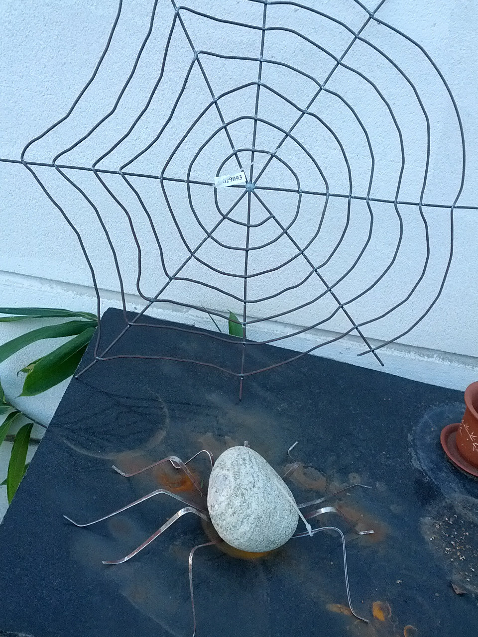 Spider with spider web, garden decoration