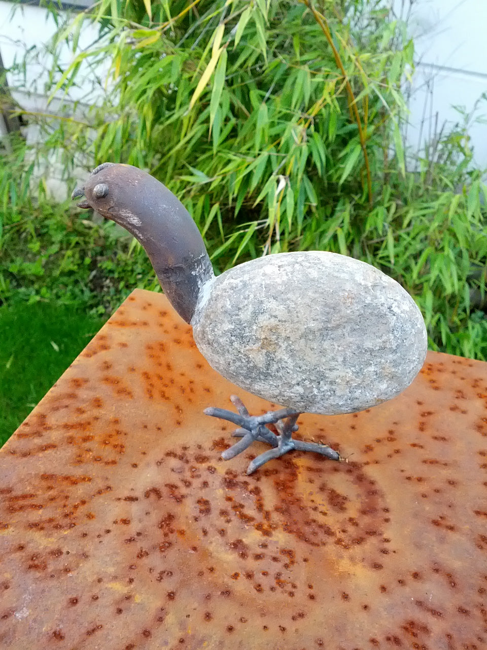 Garden decoration bird made of natural stone