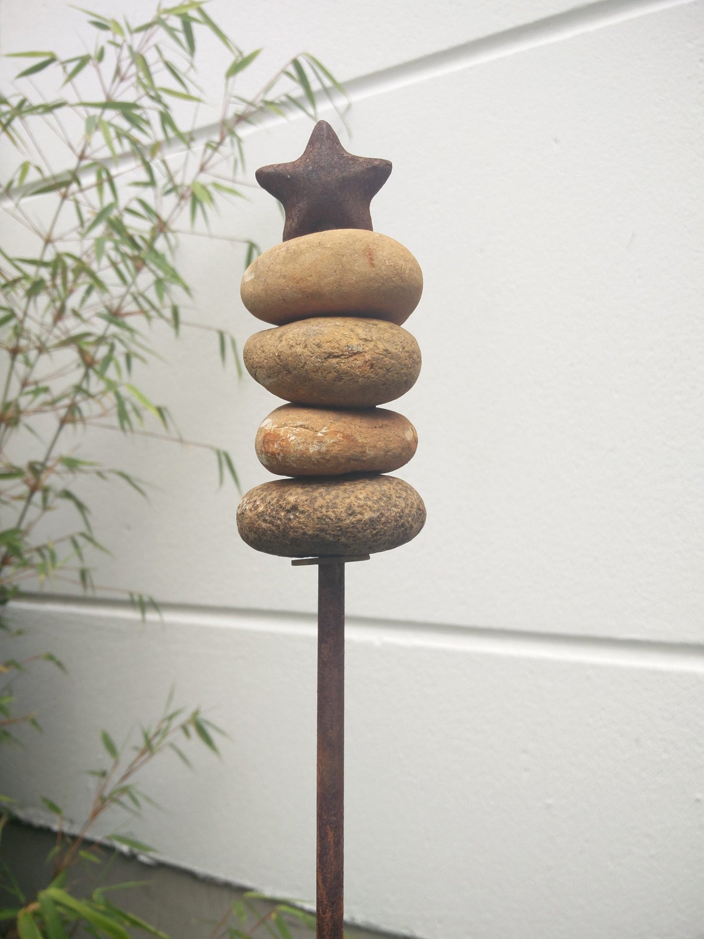 Garden stake, stone decoration, H104cm 030871