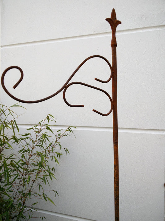 Garden feed hook rust lantern hook, hanging basket lamp hook 180cm