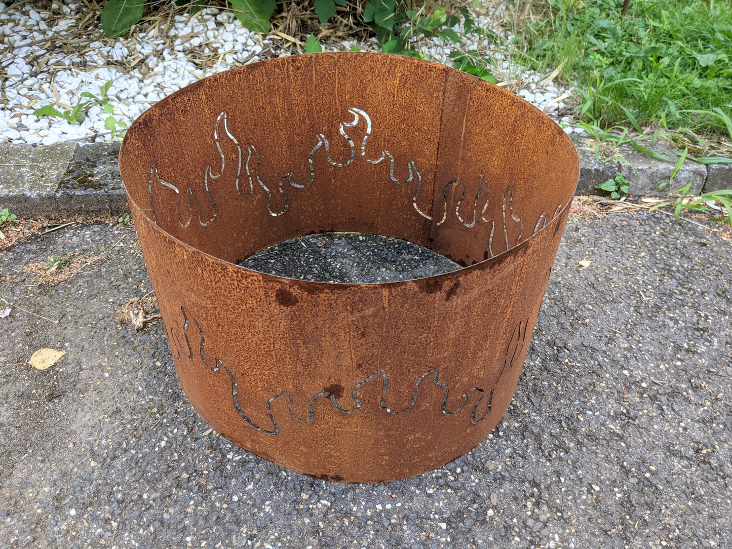 Noble rust stand for fire bowl, plant bowl rust stand garden decoration round 032128 D46cm H30cm