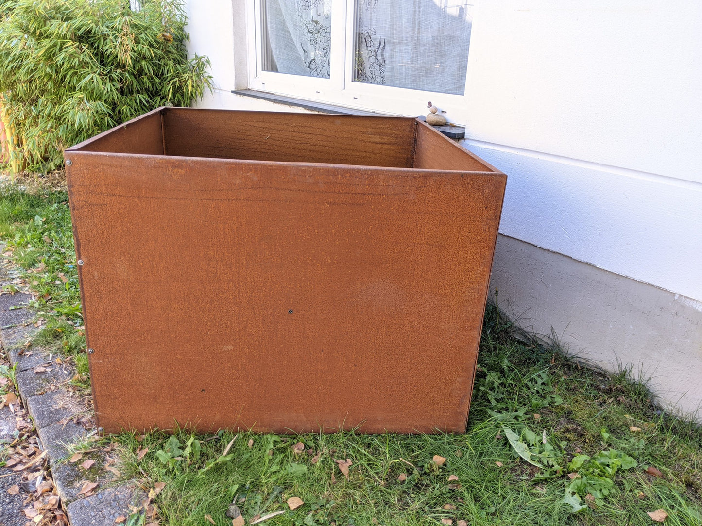 Edelrost planter garden raised bed large real steel 1.5mm naturally rusted L100cm W100cm H75cm 36.9kg