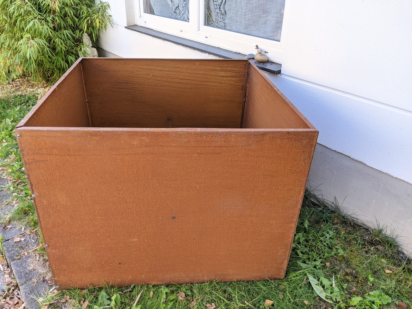 Edelrost planter garden raised bed large real steel 1.5mm naturally rusted L100cm W100cm H75cm 36.9kg