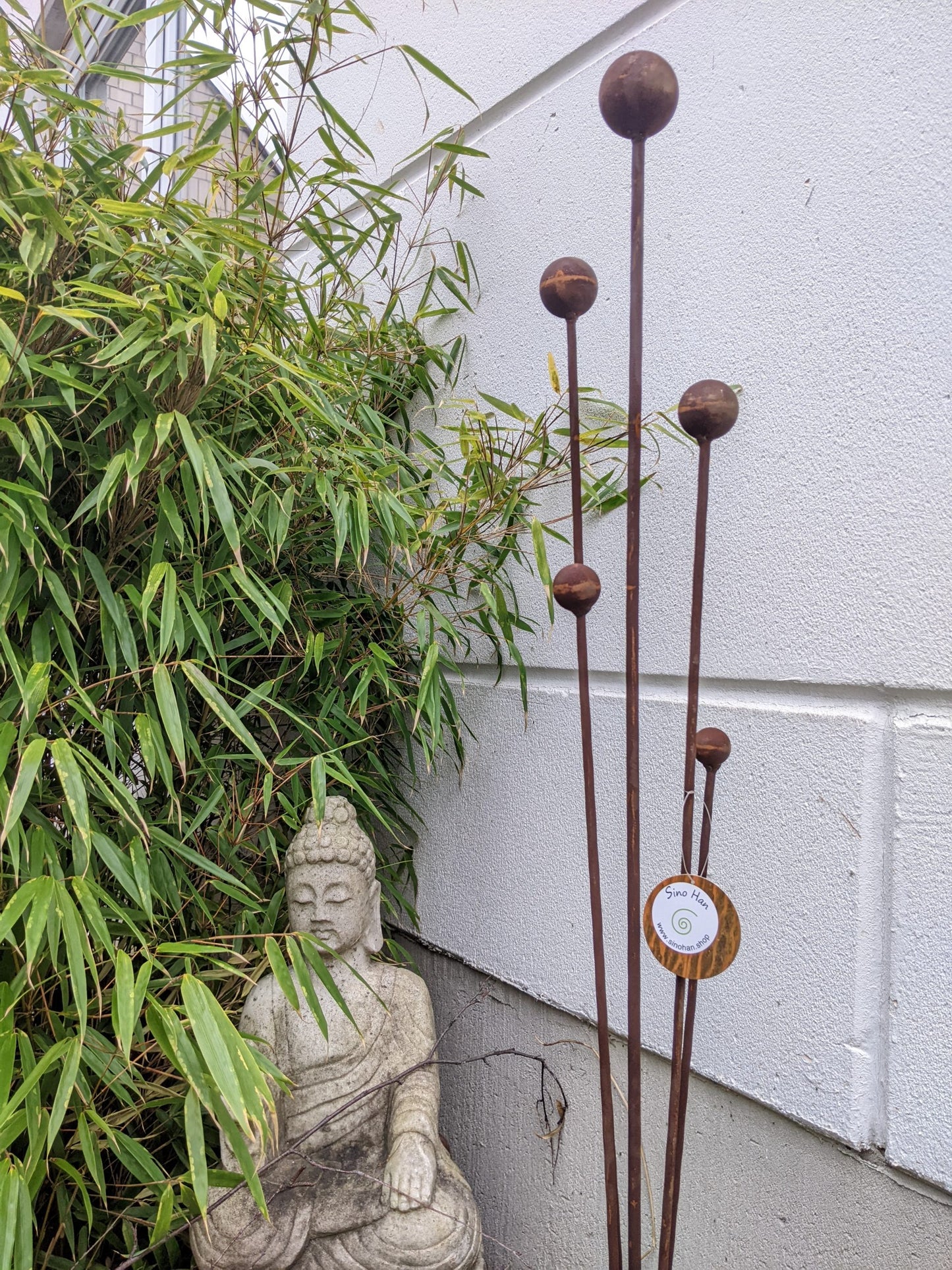 Edelrost garden stake garden ball made of metal rust H116cm 1.25kg 032139