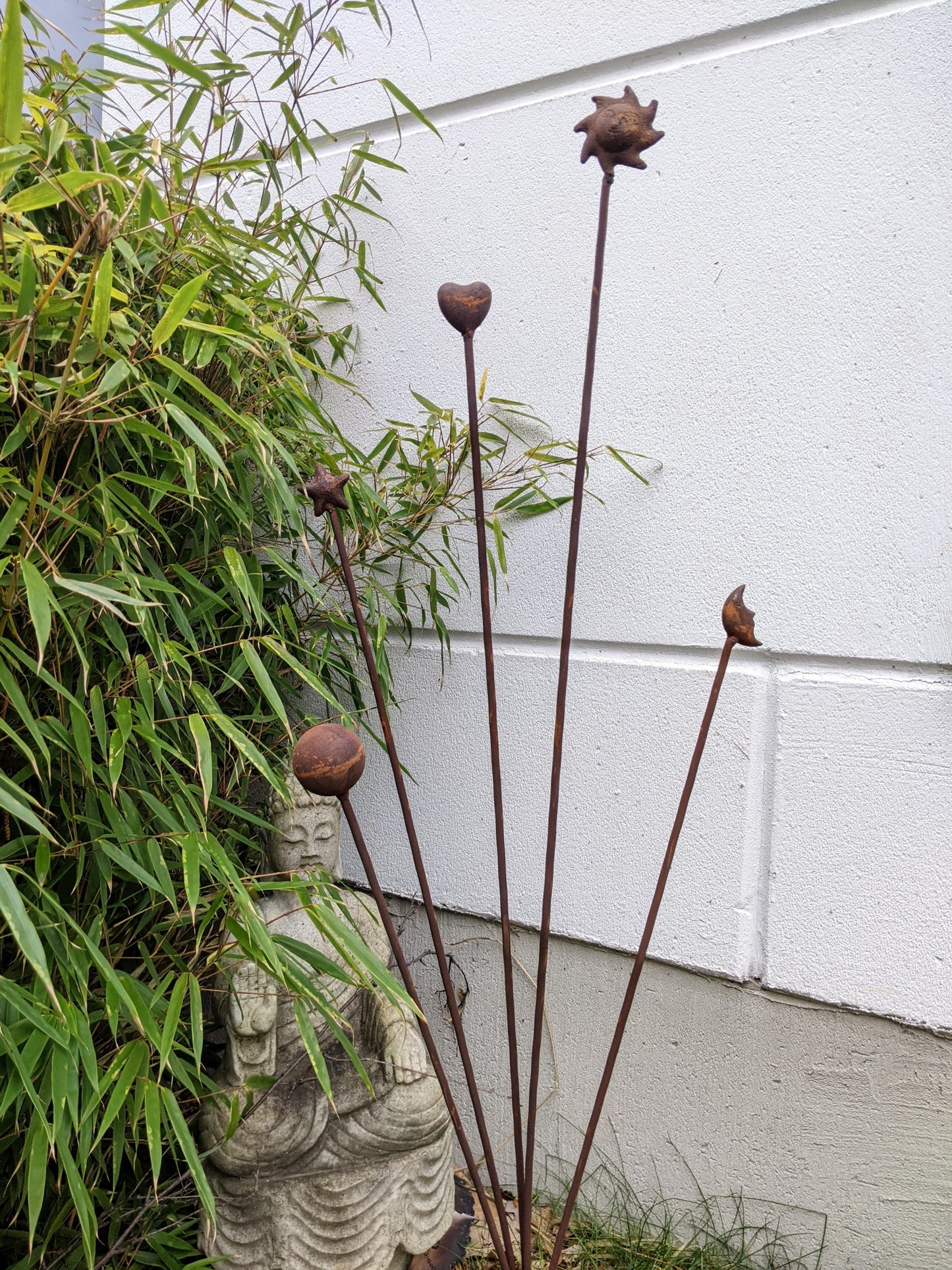 Edelrost garden stake garden ball made of metal rust H115cm 032140 wish