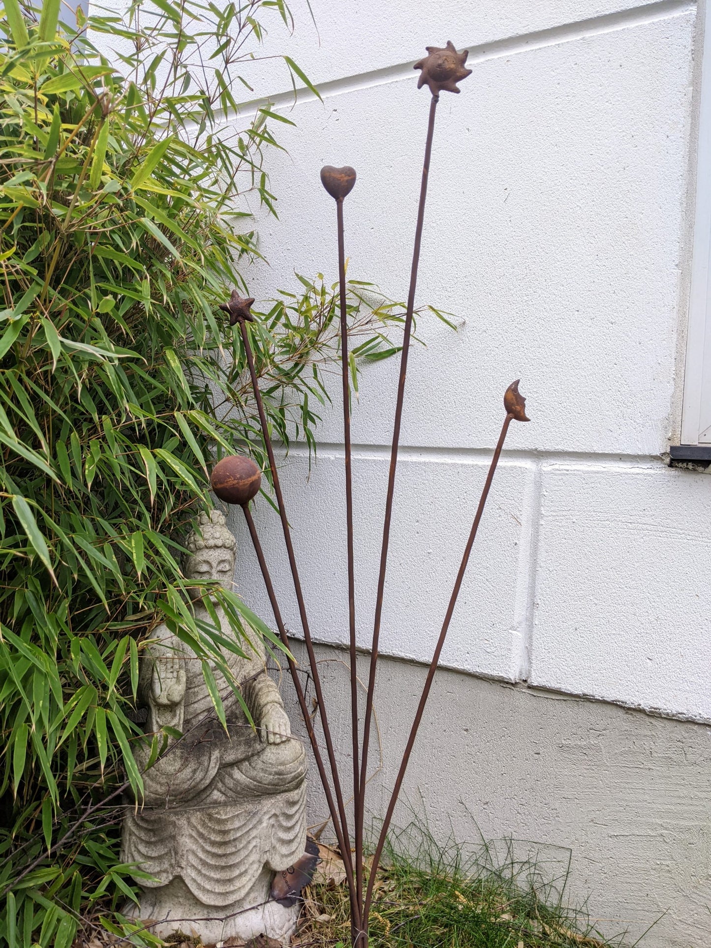 Edelrost garden stake garden ball made of metal rust H115cm 032140 wish