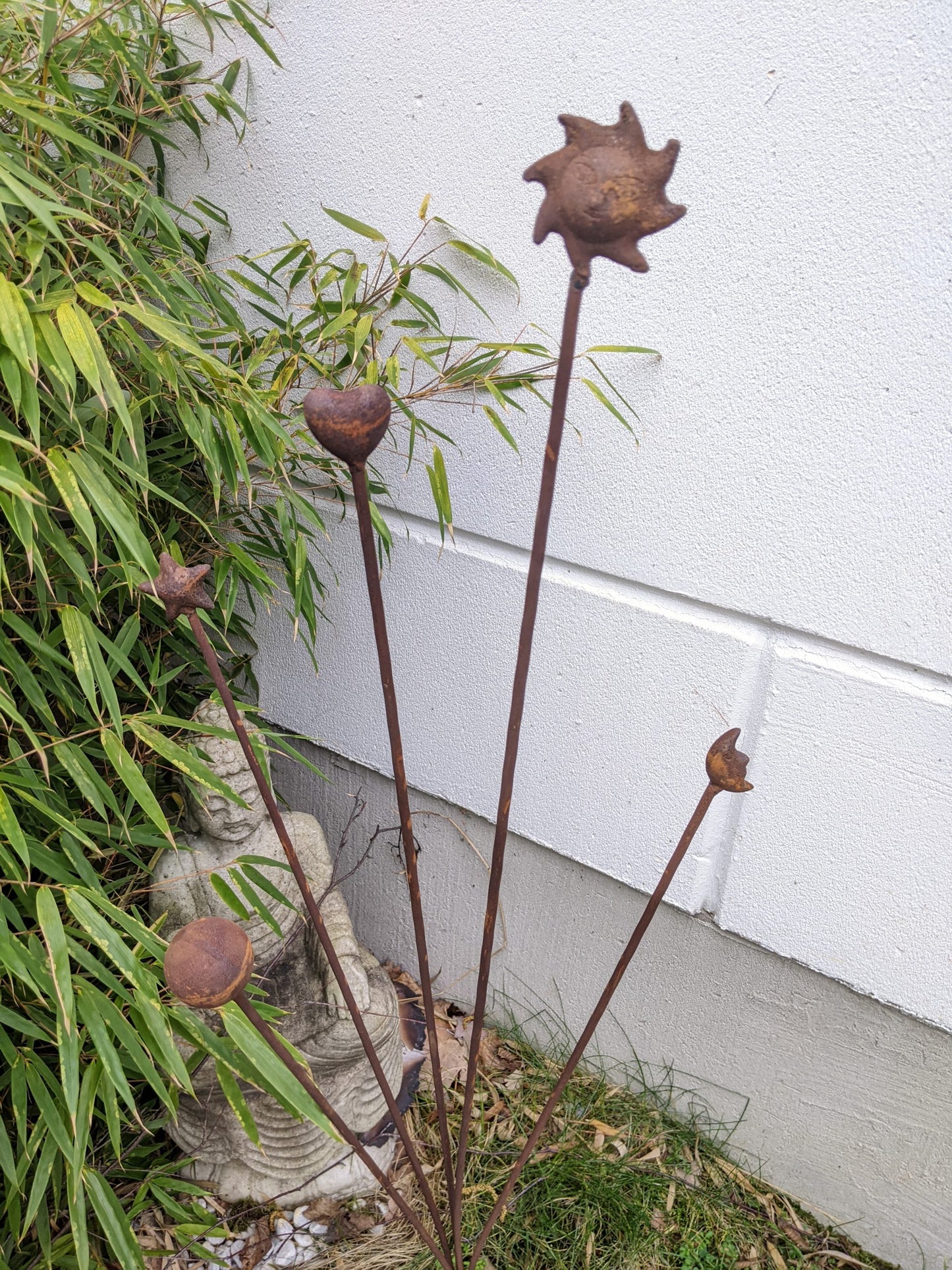 Edelrost garden stake garden ball made of metal rust H115cm 032140 wish