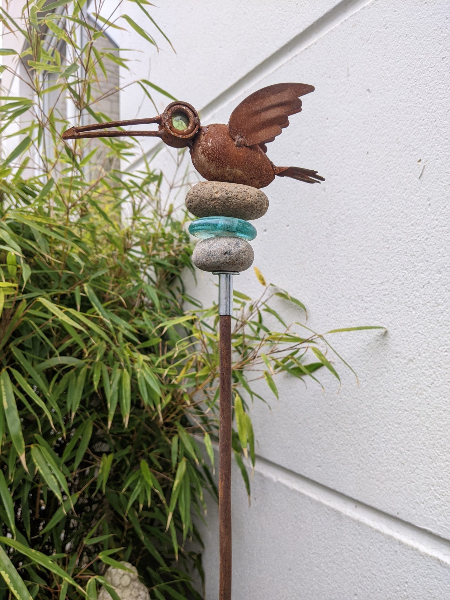 Edelrost garden stake bed stake garden bird sculpture rust H112*17cm 029574