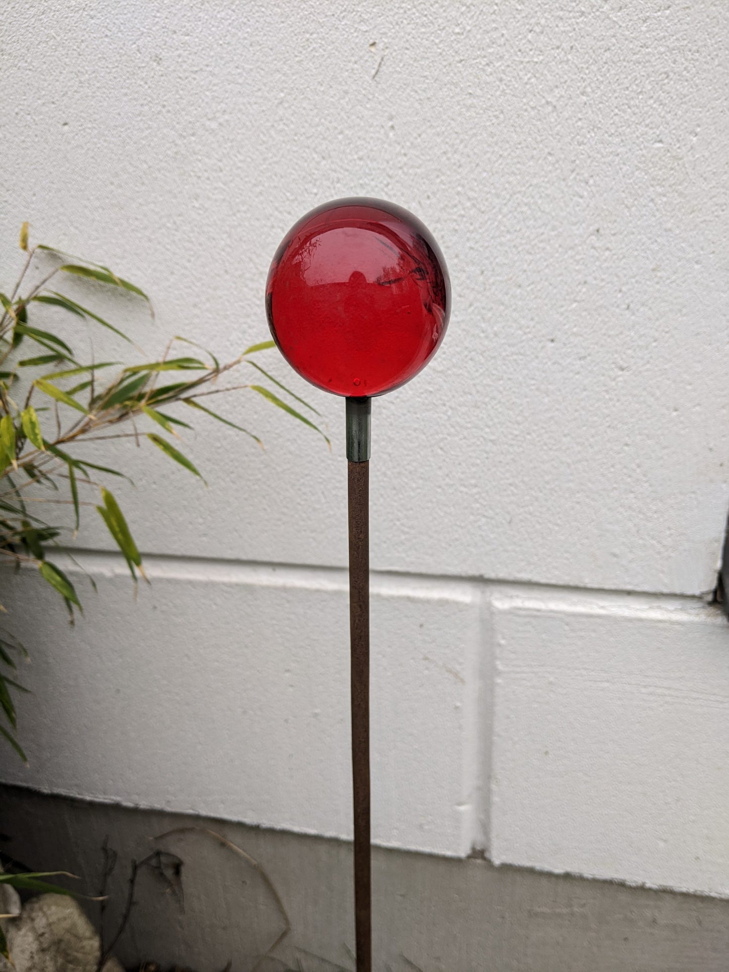 Garden glass ball, glass ball, rust garden stake, bed stake, garden ball 6*106cm