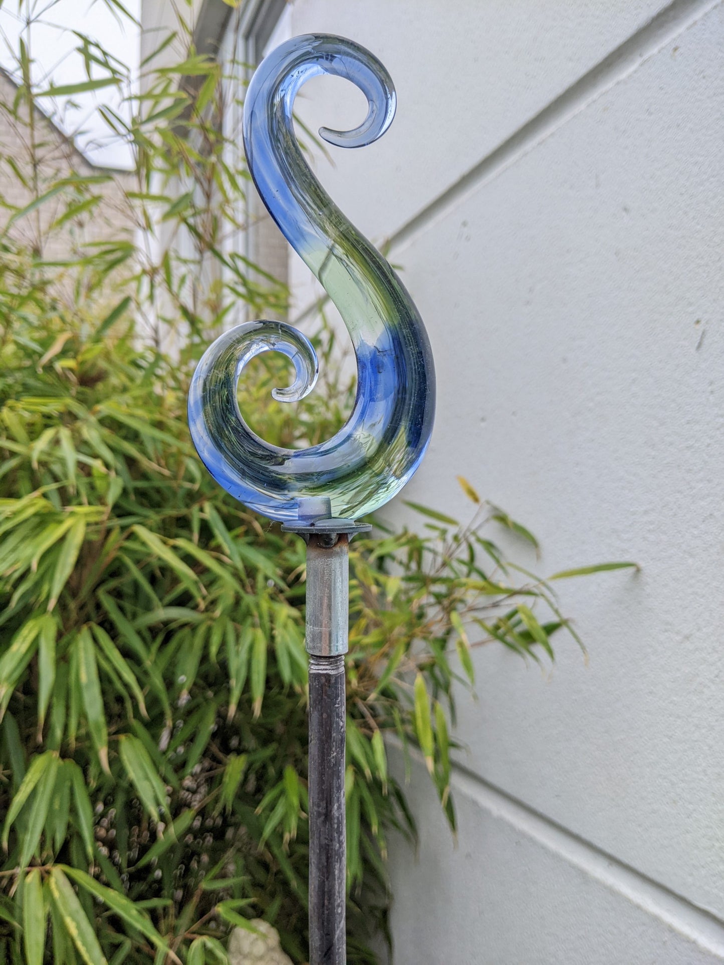 Garden stake rust flower bed stake garden glass decoration H110*6 cm metal