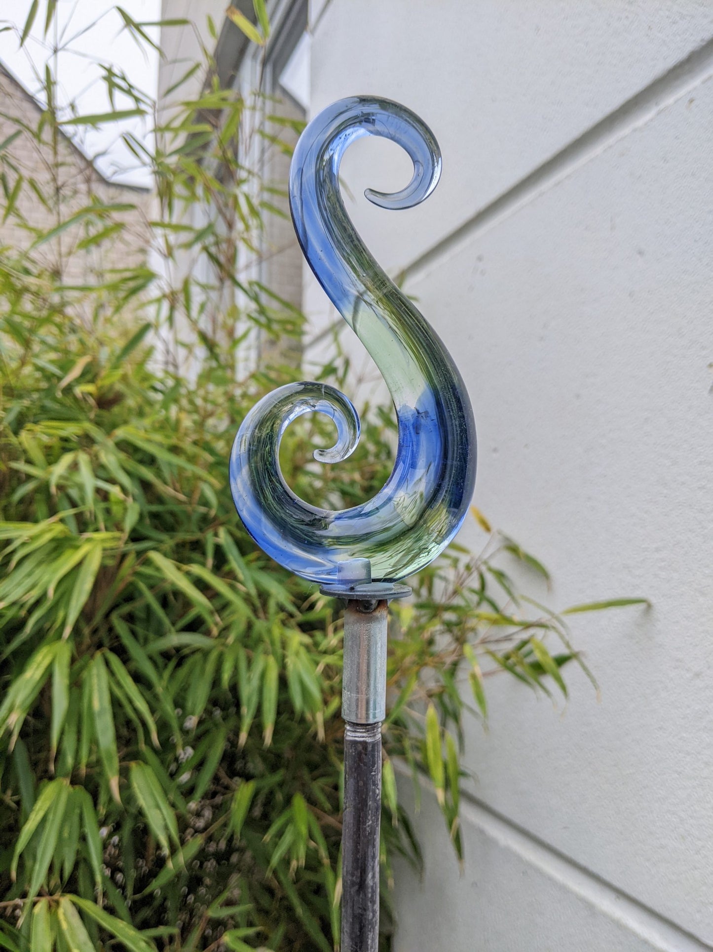 Garden stake rust flower bed stake garden glass decoration H110*6 cm metal