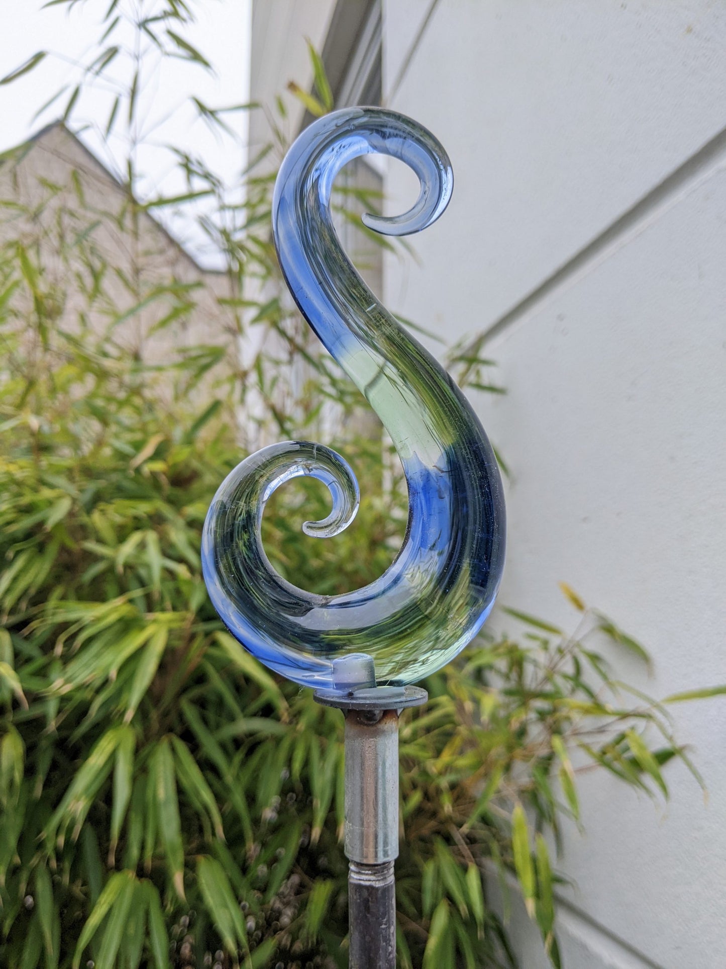 Garden stake rust flower bed stake garden glass decoration H110*6 cm metal