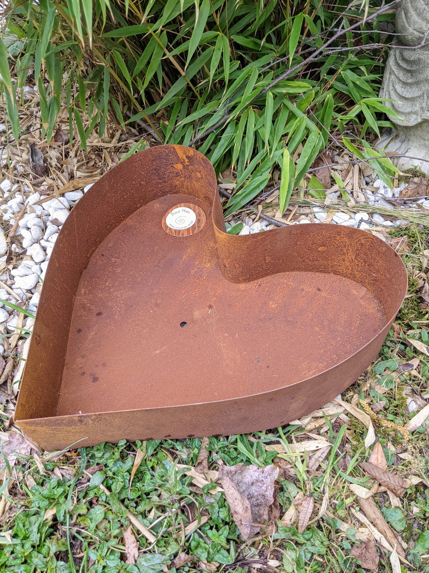 4 pcs in set rust garden flowerpot metal rust heart 032143,