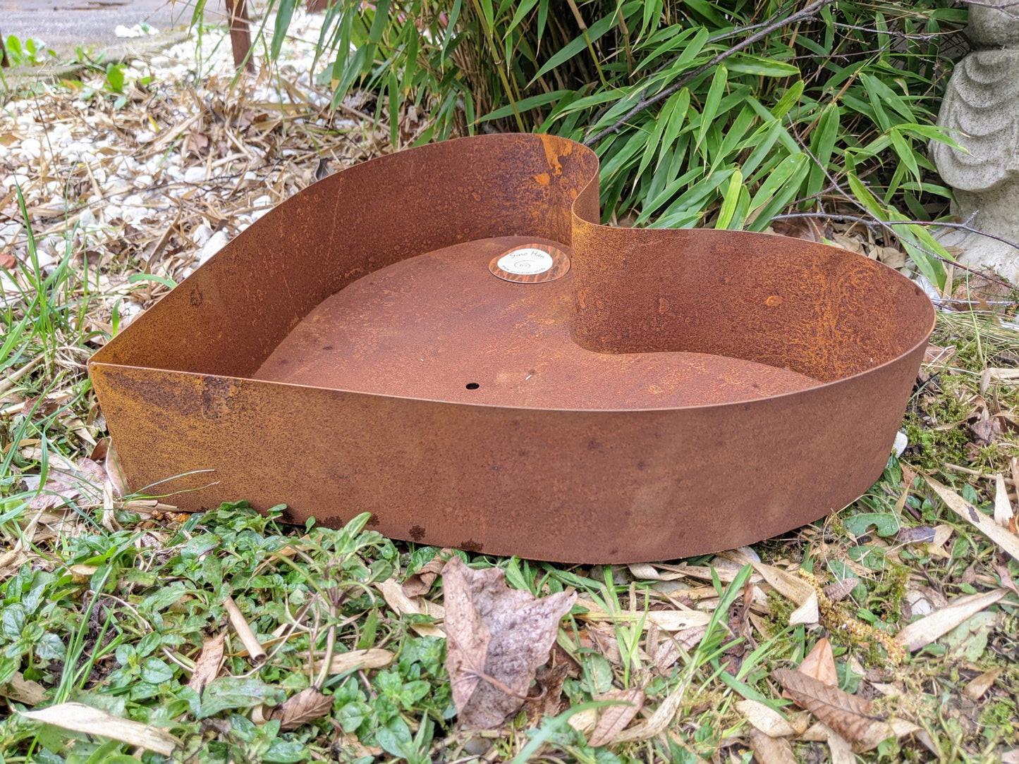 4 pcs in set rust garden flowerpot metal rust heart 032143,