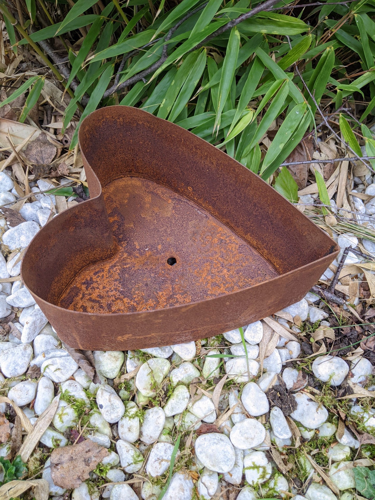 4 pcs in set rust garden flowerpot metal rust heart 032143,