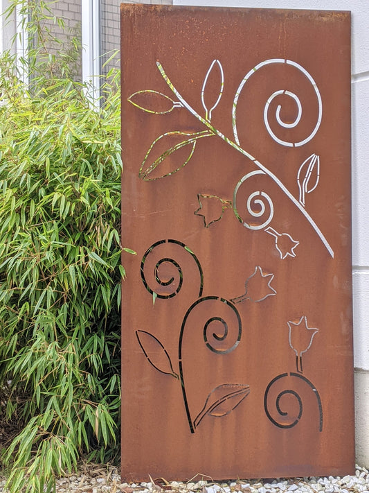 Patina garden privacy screen rust metal 1mm H150*75cm 032164-2 