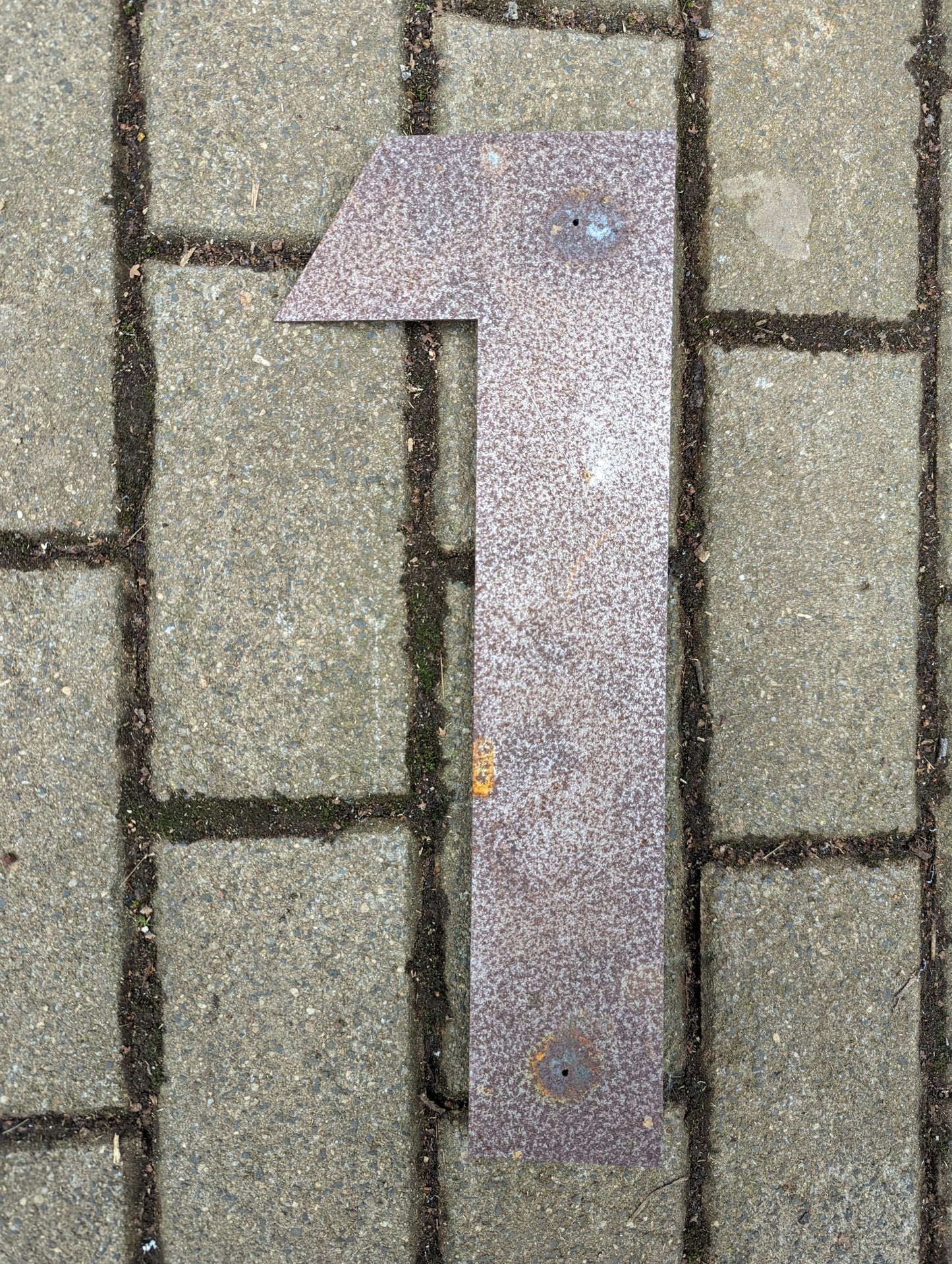 Rusted metal house number 1mm handmade H35cm