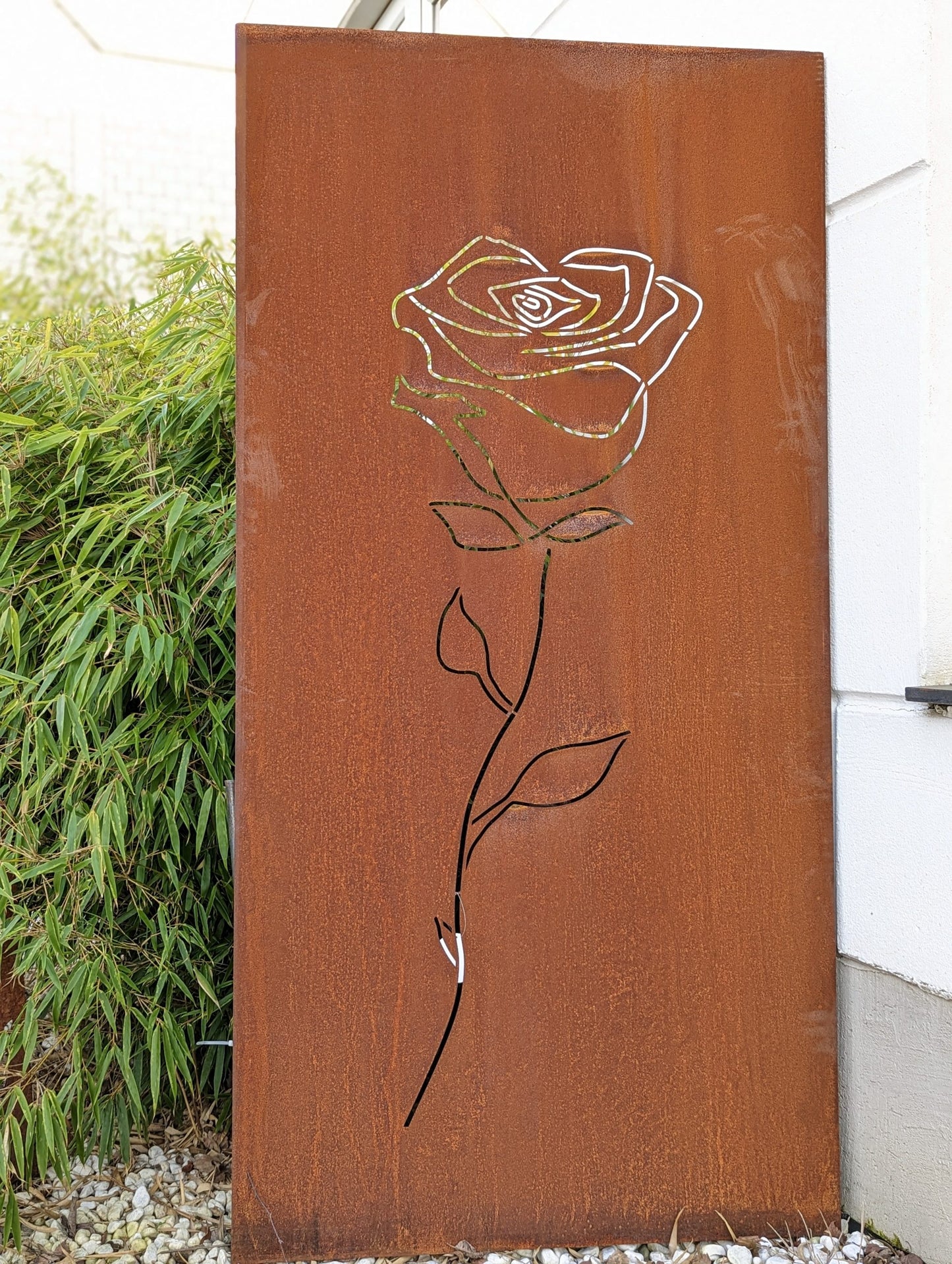 Patina garden roses privacy screen made of metal 1mm, handmade, W75H150cm 032166-2