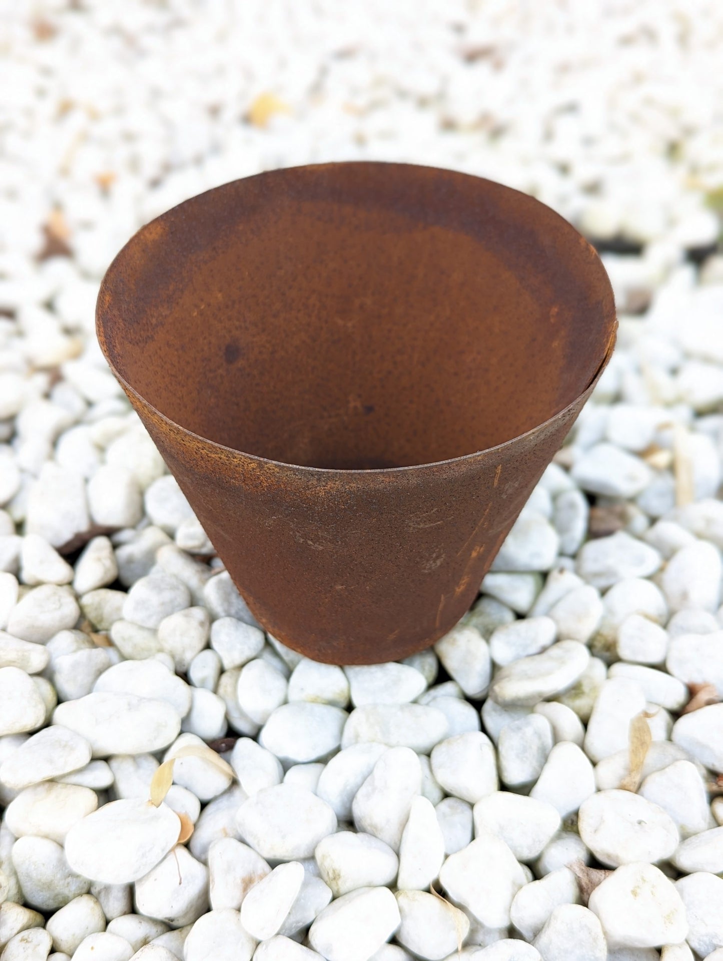 Edelrost garden plant bowl flower pot round metal rust B14 W8 H 12cm 032184