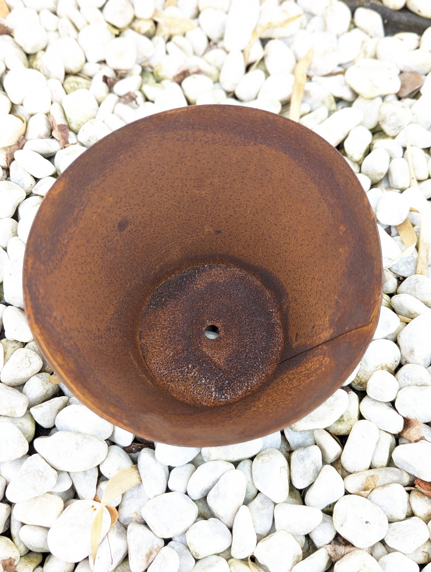 Edelrost garden plant bowl flower pot round metal rust B14 W8 H 12cm 032184