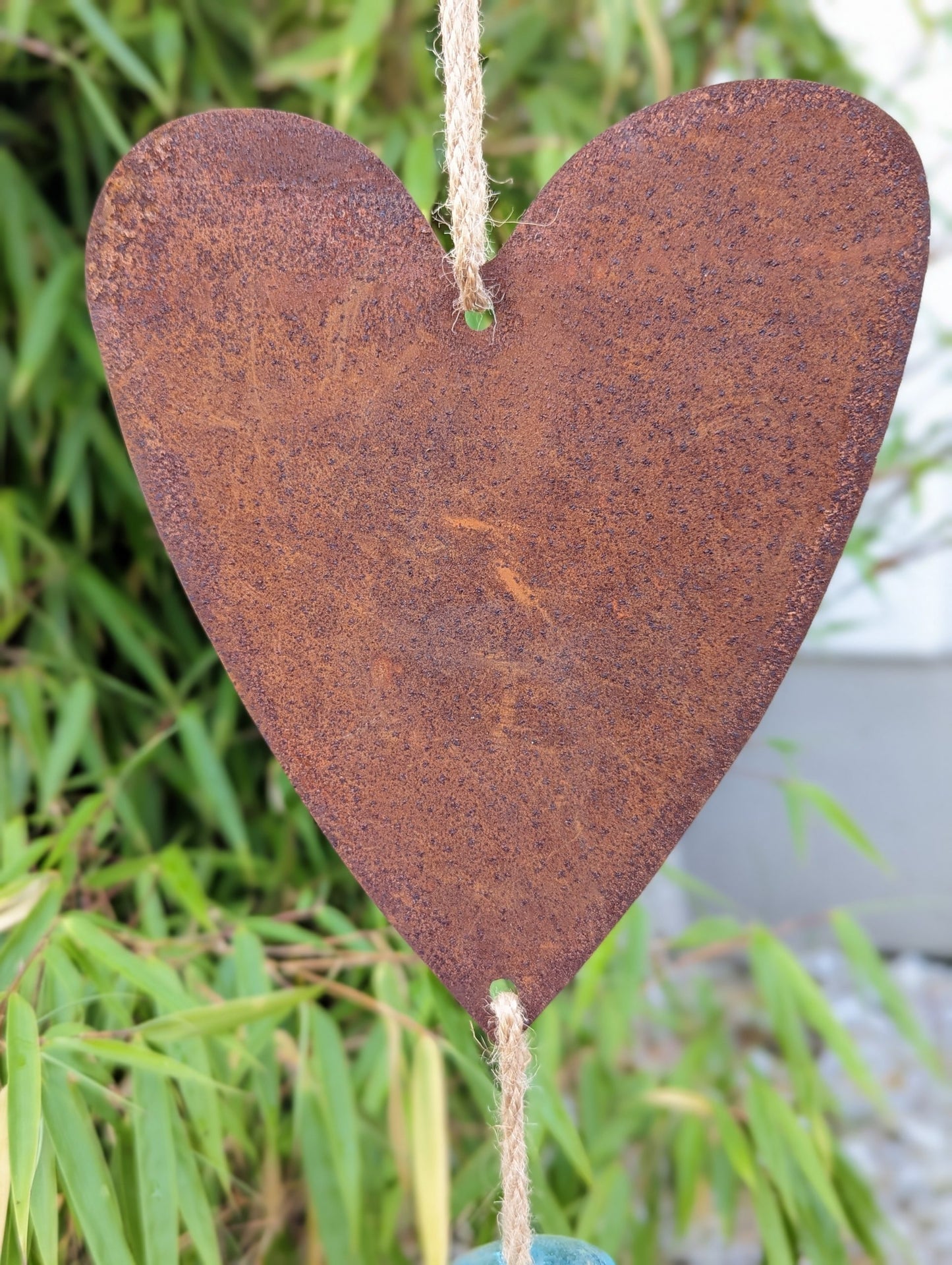 Noble rust hanging heart decoration made of metal rust with glass decoration W16 H80cm 0.3 kg, 032185