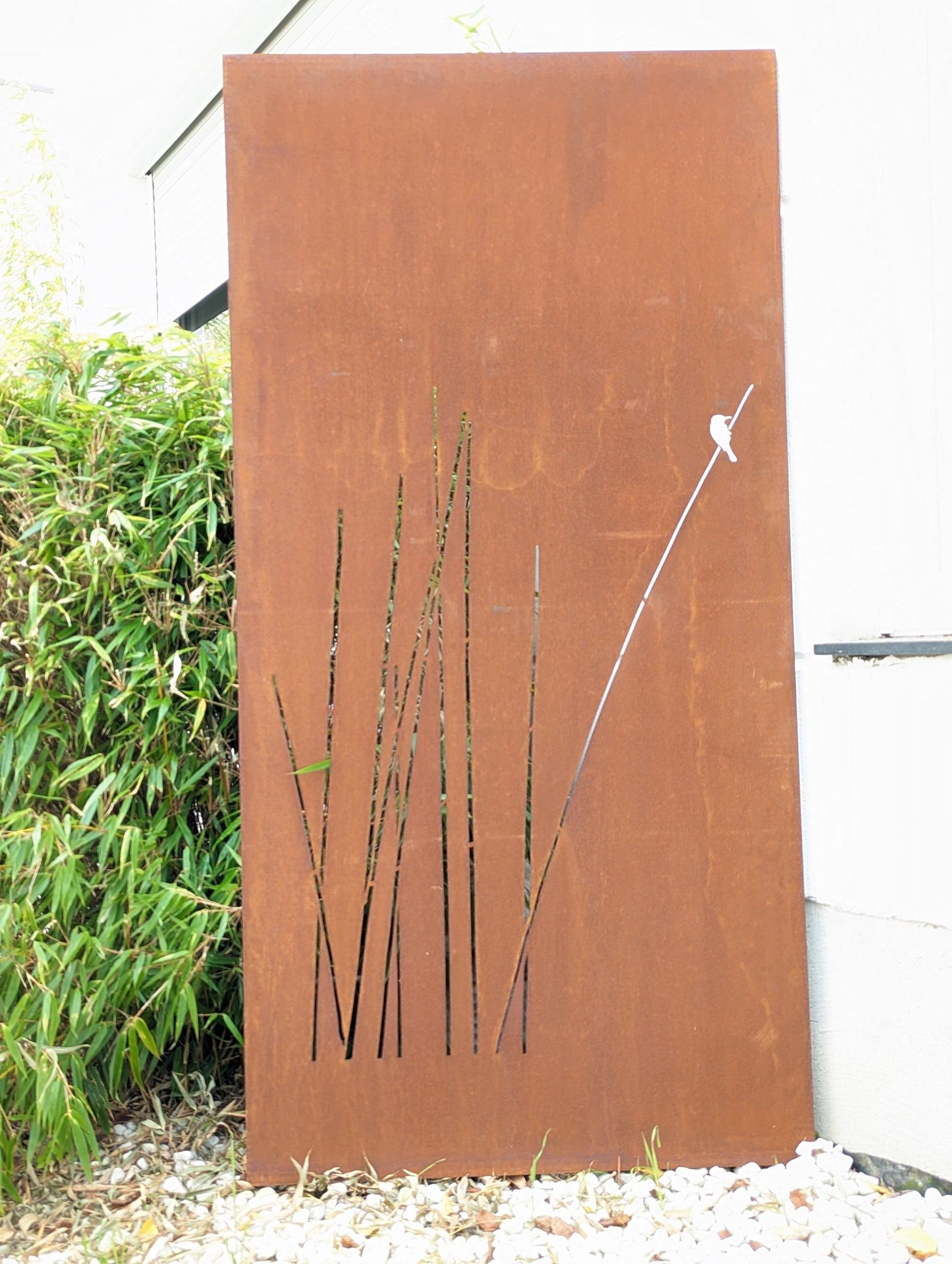 Patina garden privacy screen made of metal 1mm handmade 032206-2, W75 H150cm