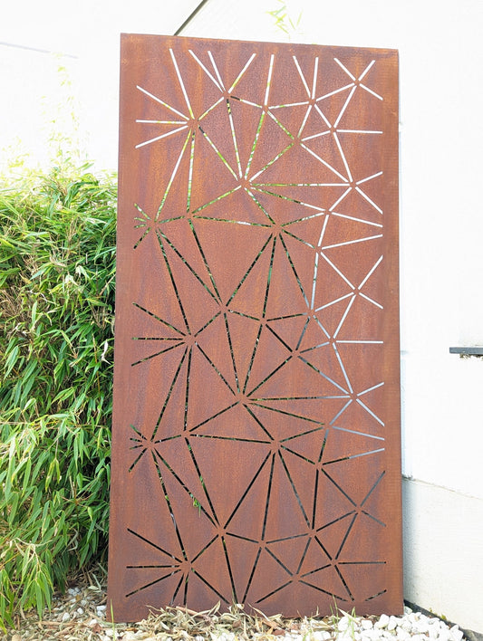 Patina garden privacy screen made of metal 1mm handmade 032207-2 W75 H150cm