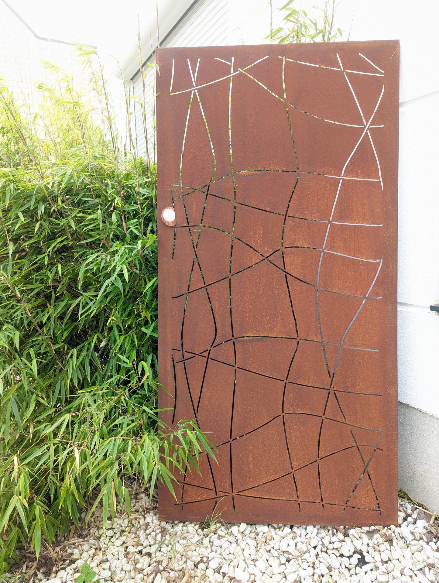 Unique rust garden privacy screen iron 1mm rust privacy screen made of metal W75 H150cm, 032135-2