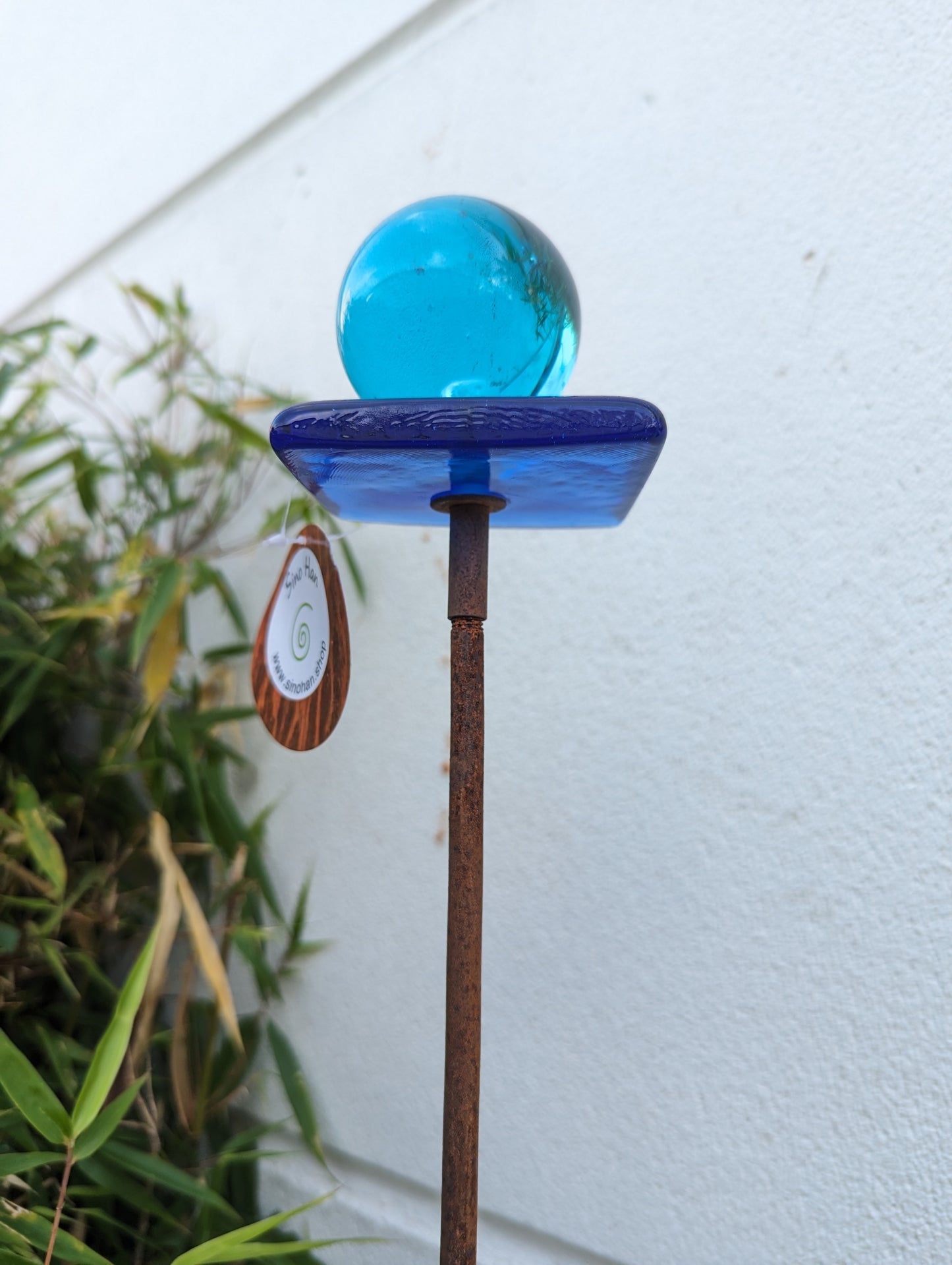 Garden glass ball 6cm, garden decoration garden stake 029956 H120cm