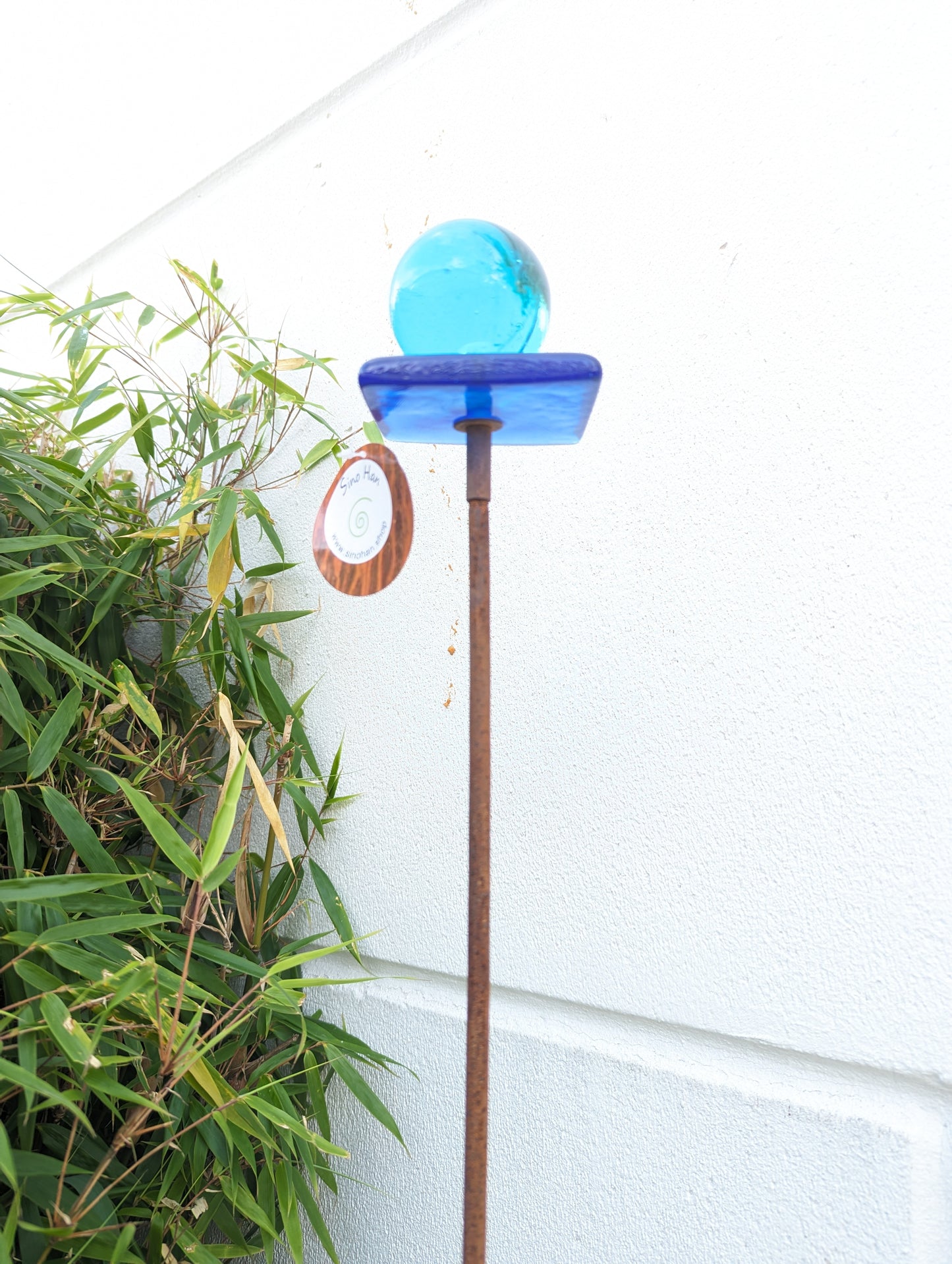 Garden glass ball 6cm, garden decoration garden stake 029956 H120cm