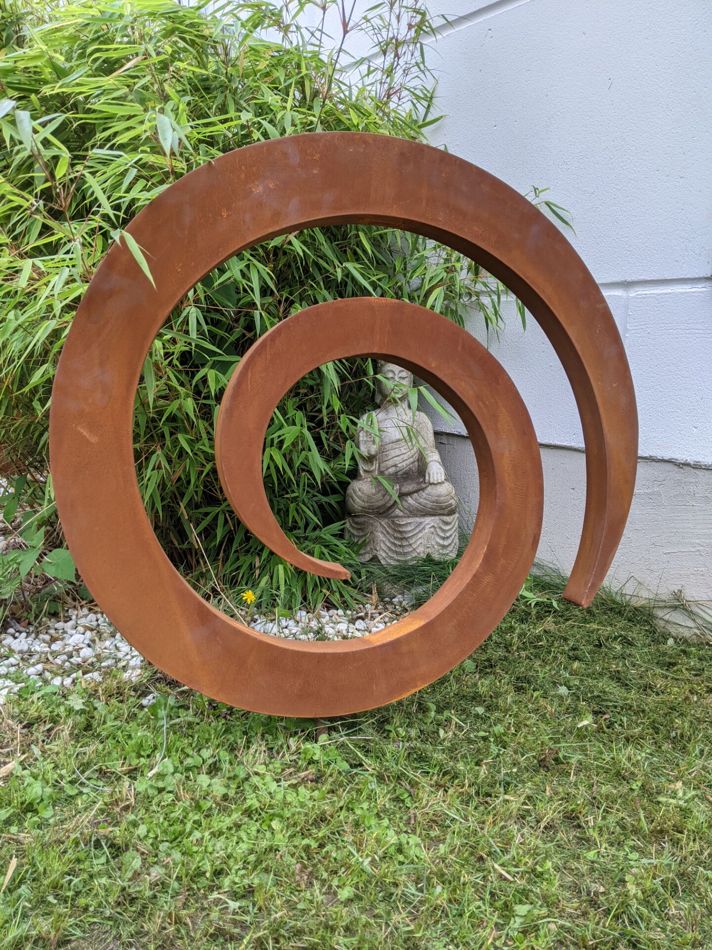 Noble rust garden figure, statues, rust, garden decoration spiral, garden stake, handmade L80 W5 H76 cm 032122