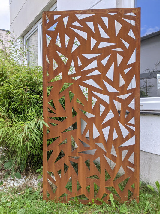 Patina garden privacy screen made of metal 1mm rust privacy screen 032131