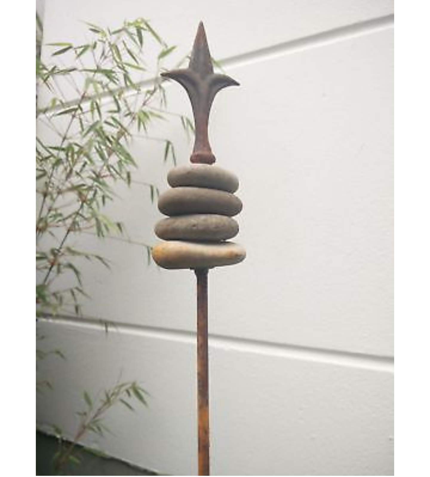 Noble rust garden decoration, garden stake noble rust, rust, metal, stone decoration, rust 110cm, 030870