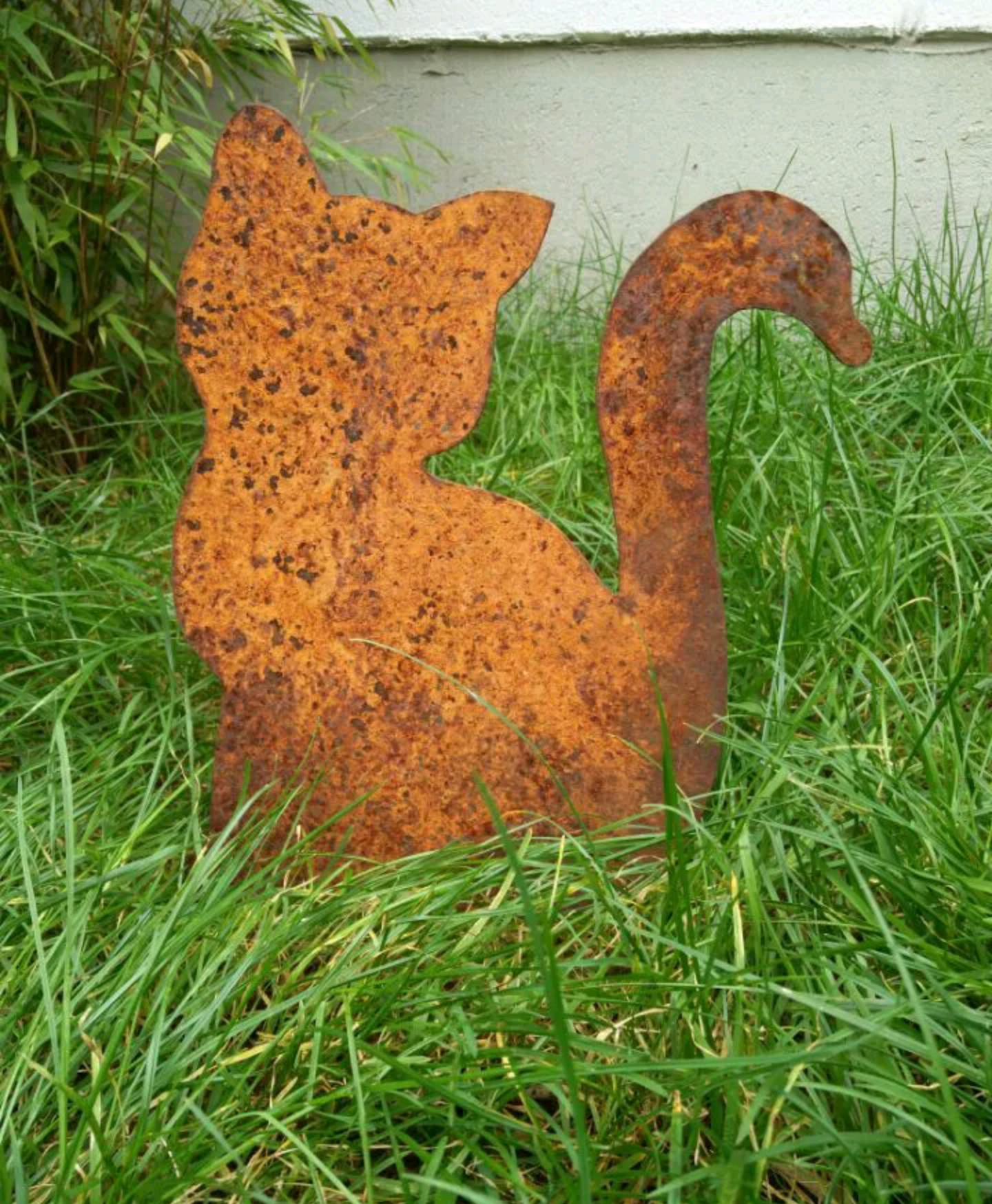 Patina Garden Cat Rust Metal Garden Decoration H30*24cm 031625