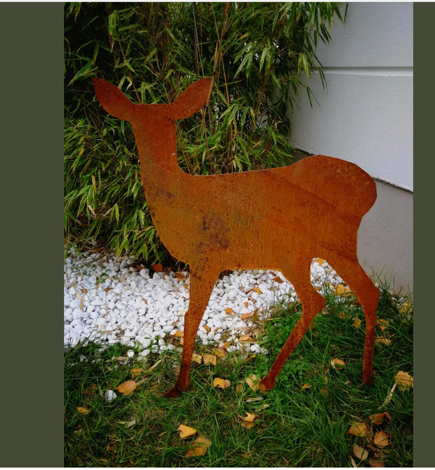 Edelrost Garden Deer Rust Figures Garden Animal Rust Deer 031854 L60*70cm