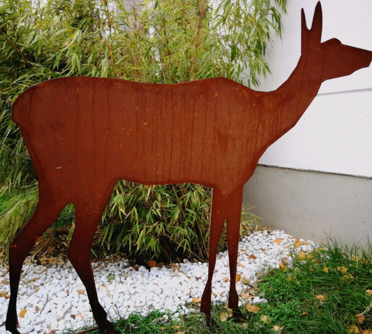 Edelrost Garden Deer Rust Figures Garden Animal Rust Deer 031855 L95cm*H90cm