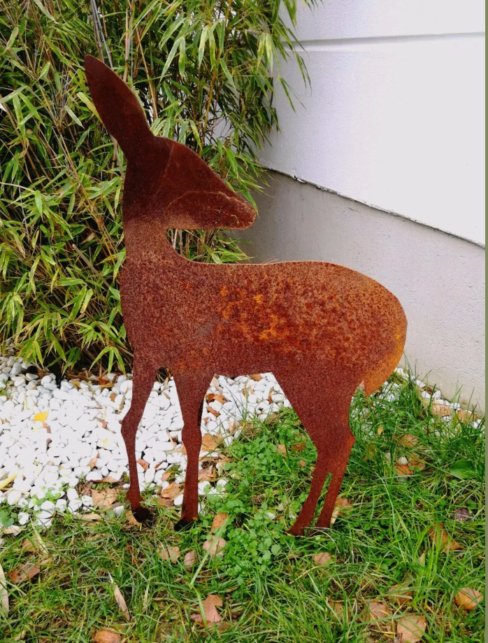 Edelrost Garden Deer Rust Figures Garden Animal Rust Deer 031857 H70*L42cm