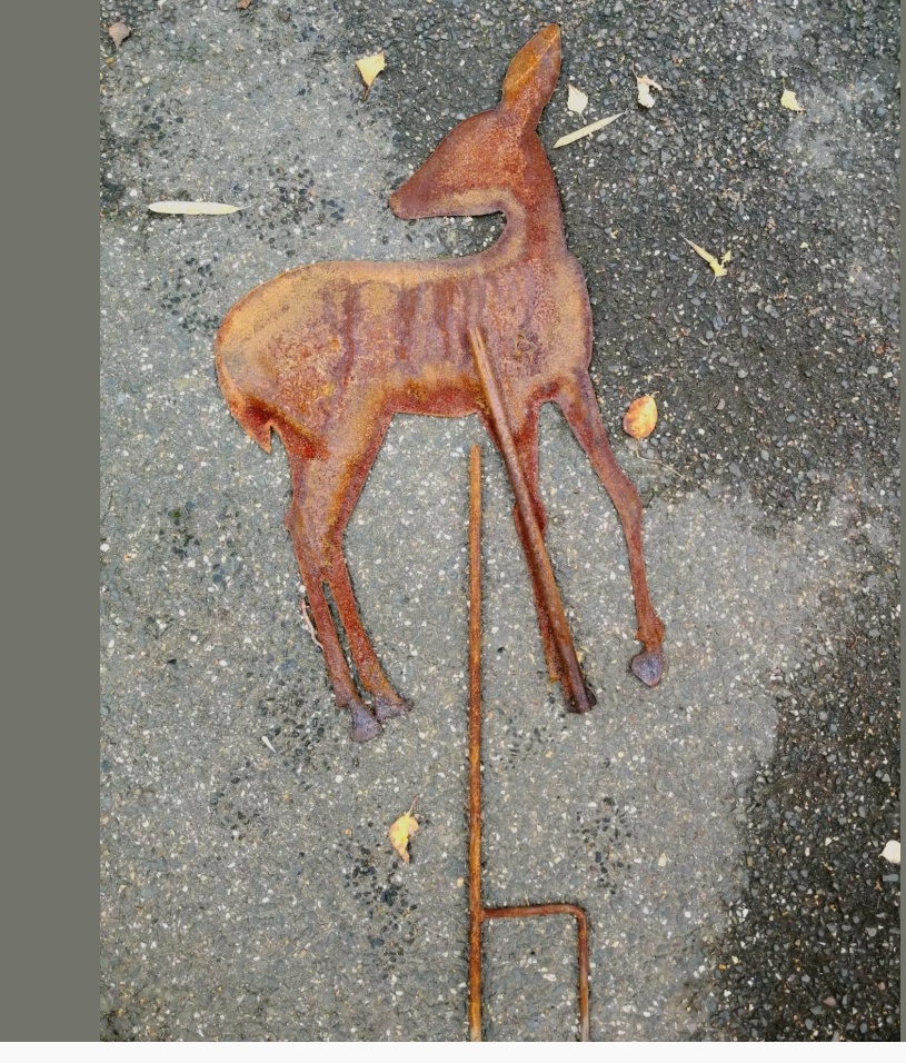 Edelrost Garden Deer Rust Figures Garden Animal Rust Deer 031857 H70*L42cm