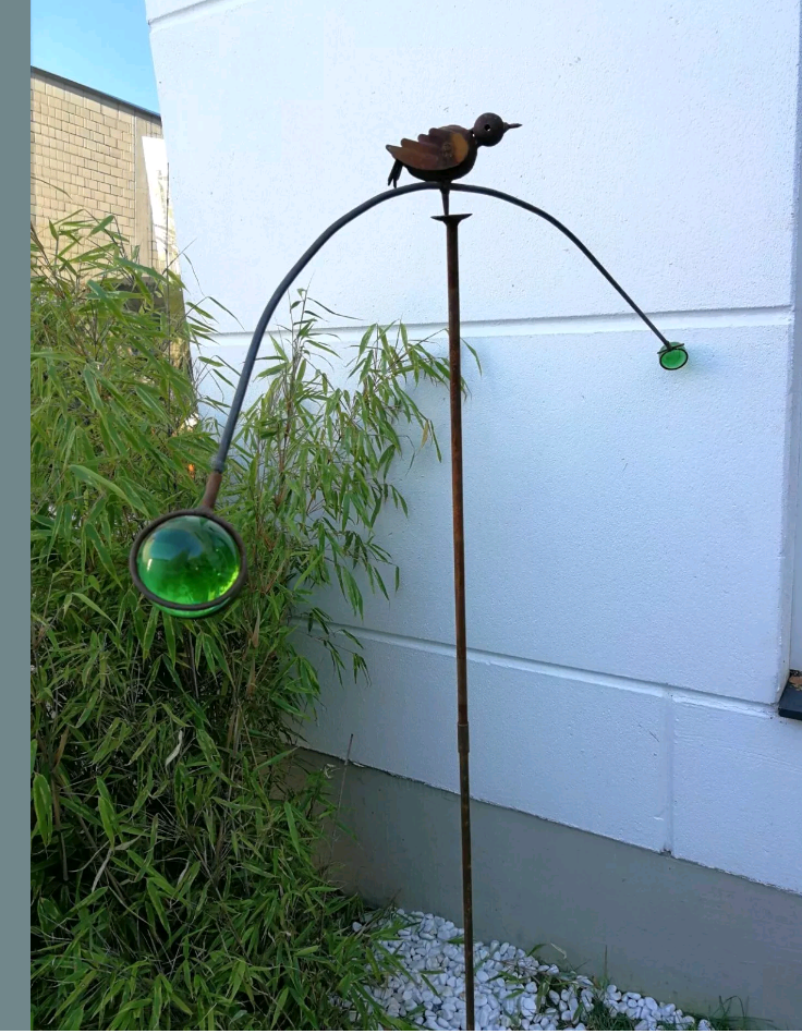 Garden stake rust flower bed stake garden glass ball glass decoration H150*100cm metal