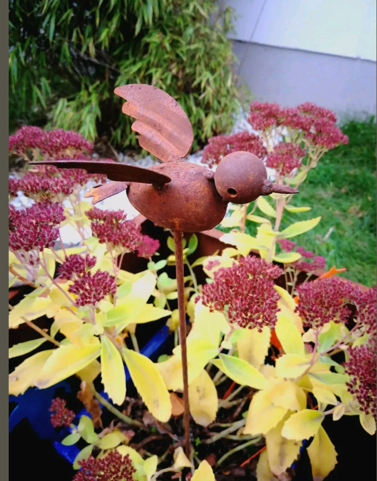 Edelrost GardenBird Garden Stake GardenAnimal Rust Bed Stake 031773 13*11*66cm