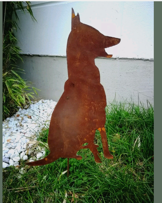 Noble rust garden dog garden stake garden animal rust bed stake 28*0.62*46cm