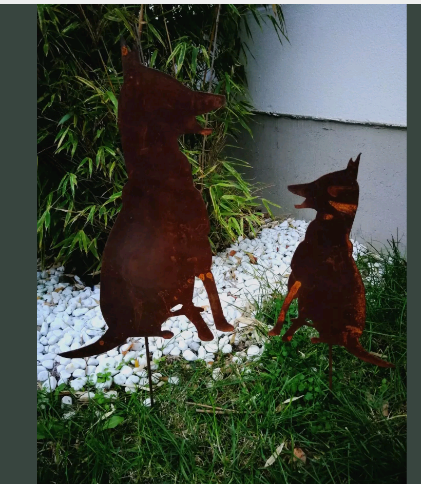 Noble rust garden dog garden stake garden animal rust bed stake 28*0.62*46cm