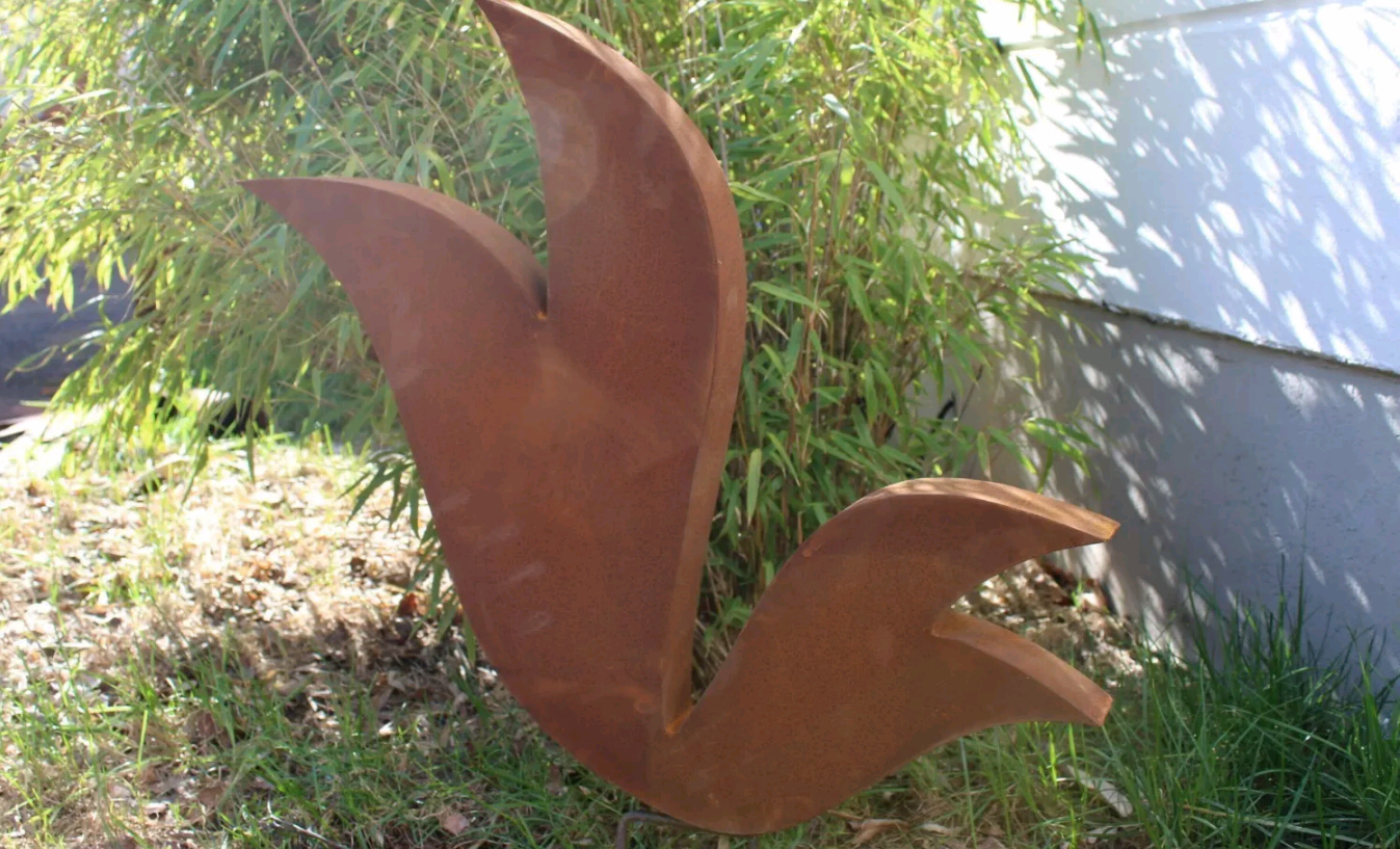 Garden rust garden sculpture garden stake rust garden figure H40*44*5cm 031770-1