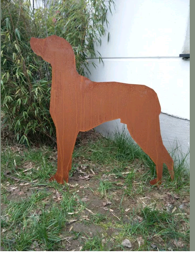 Noble rust dog garden dog rust figures garden decoration metal garden stake 85*81cm