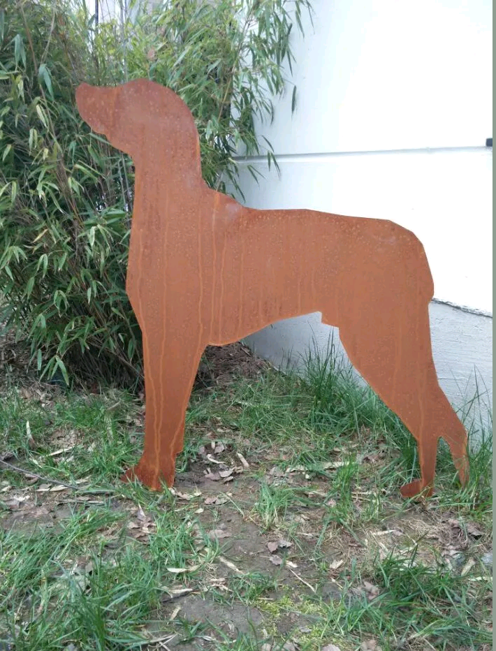 Noble rust dog garden dog rust figures garden decoration metal garden stake 85*81cm