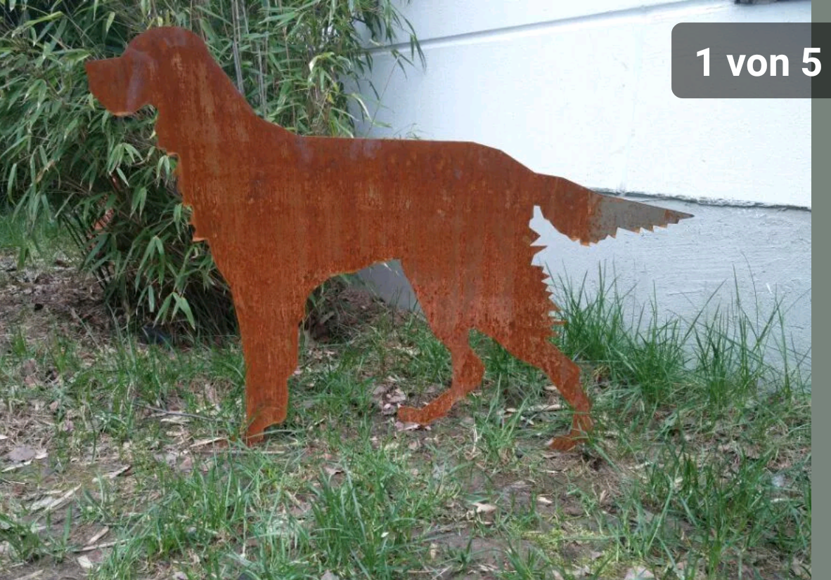 Noble rust garden dog rust garden decoration metal garden stake L85*H60cm 031872