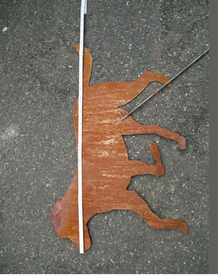 Patina Garden Dog Rust Metal Garden Stake L85*H58cm 031874